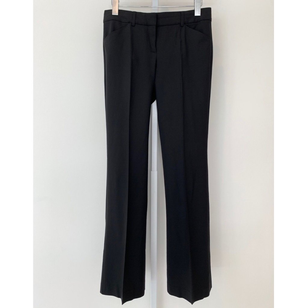 Theory Black Smooth Front Wool & Lycra Pant Style #5001202 Size 4